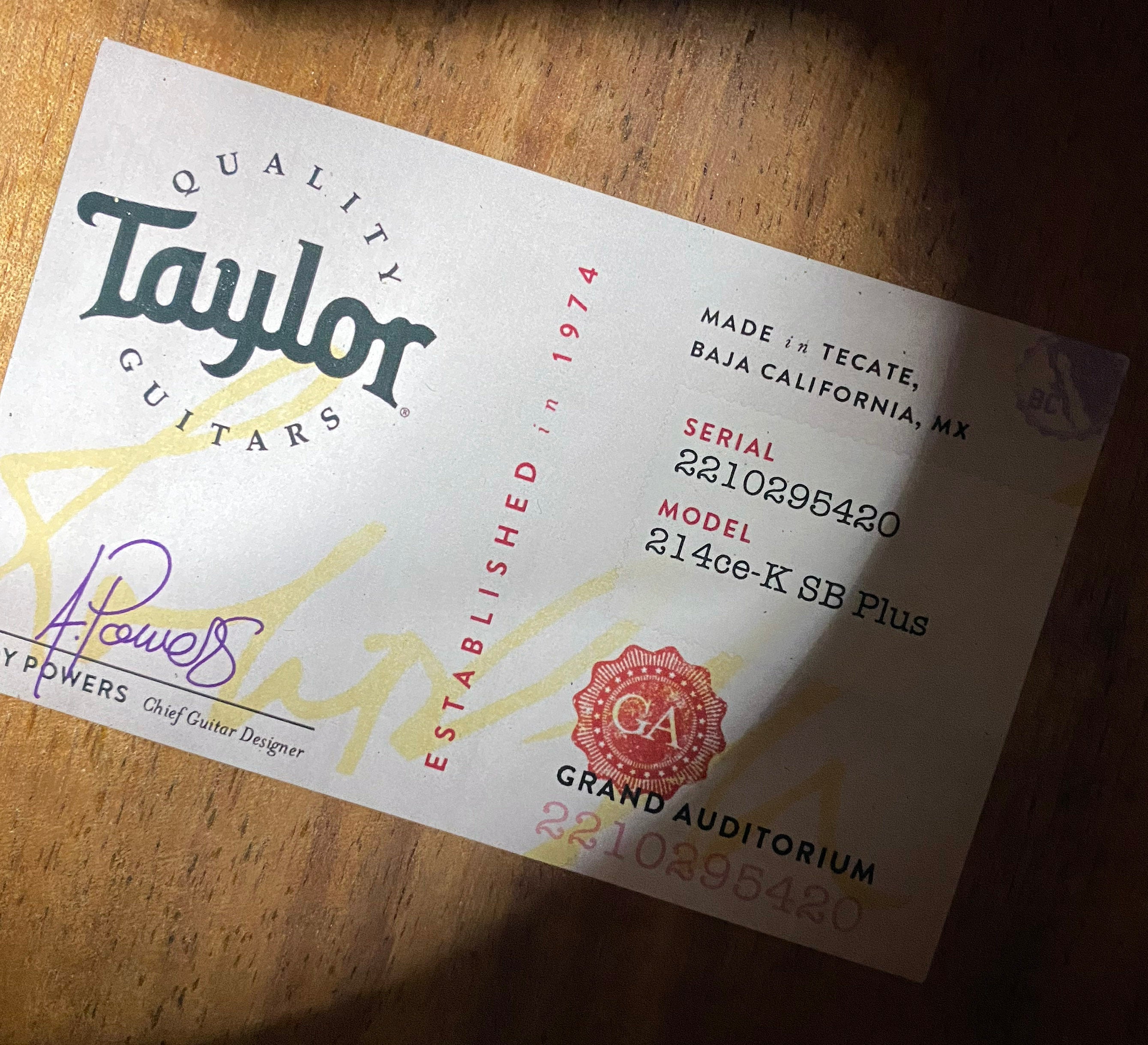 Taylor 214ce-K SB Plus Acoustic-electric Guitar - Shaded Edgeburst Finish - 4.8lbs - Authorized Dealer - G06279