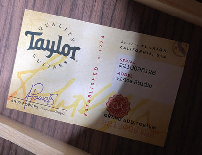 NEW! Taylor 414ce Studio Acoustic-Electric Guitar - Shaded Edgeburst - 4.8lbs - Authorized Dealer - G06281