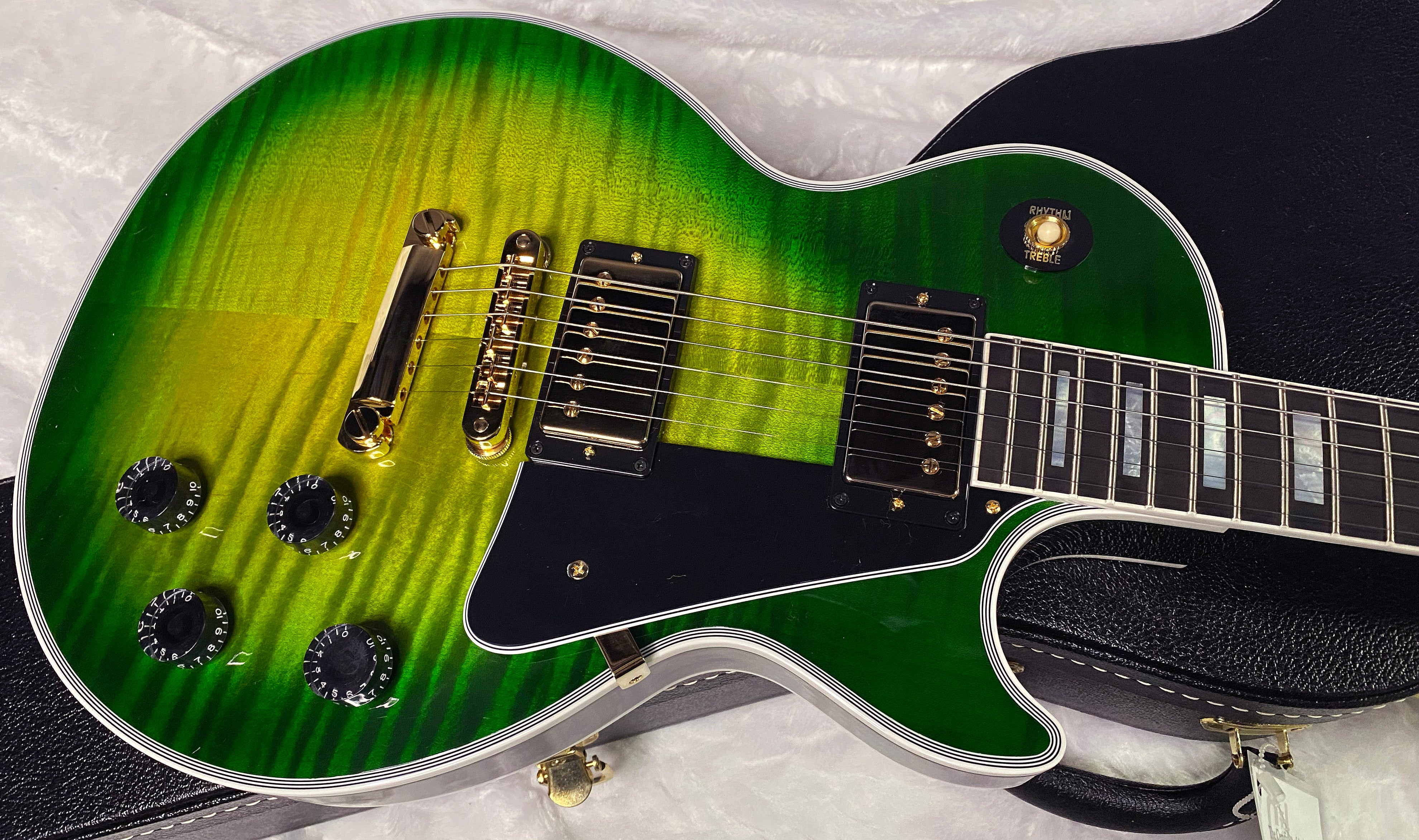 NEW! Gibson Dealer Select Custom Shop Les Paul Custom AAA Figured Top - Iguana Burst - Authorized Dealer - WOW! 8.5lbs - G06310 - Blem - SAVE BIG!