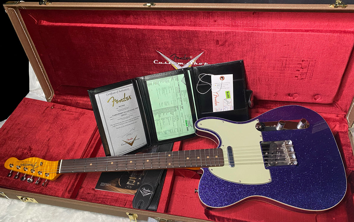 NEW! Fender Custom Shop Flamethrower Telecaster Custom - NOS - Modern Specs - Texas Special Pick-Ups - AAAA Flamed Neck - Purple Sparkle - Authorized Dealer - 7.7lbs - G07725