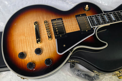 NEW ! Epiphone Les Paul Custom Inspired by Gibson Electric Guitar - Flame Top - Only 10.1 lbs - Authorized Dealer - G06994