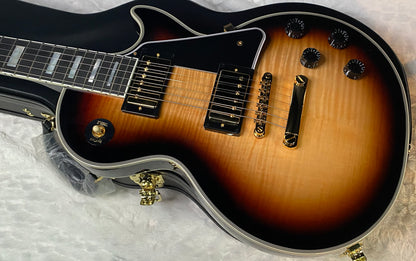 NEW ! Epiphone Les Paul Custom Inspired by Gibson Electric Guitar - Flame Top - Only 10.1 lbs - Authorized Dealer - G06994