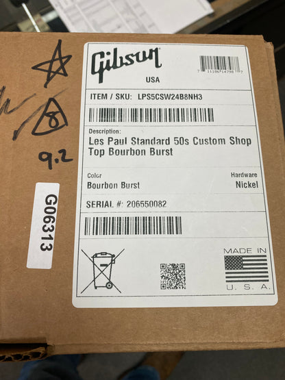 NEW ! Gibson Les Paul Standard '50s - Bourbon Burst - Custom Shop Flame Top - Limited Edition - Authorized Dealer - 9.2 lbs - G06313