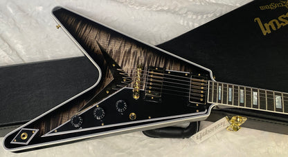 NEW! Gibson Custom Shop Flying V Custom - Cobra Black Curly Flame Top - Authorized Dealer - Ultra RARE! 7.1 lbs - G07007
