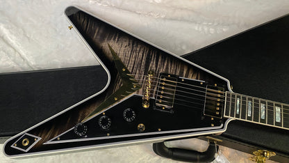 NEW! Gibson Custom Shop Flying V Custom - Cobra Black Curly Flame Top - Authorized Dealer - Ultra RARE! 7.1 lbs - G07006