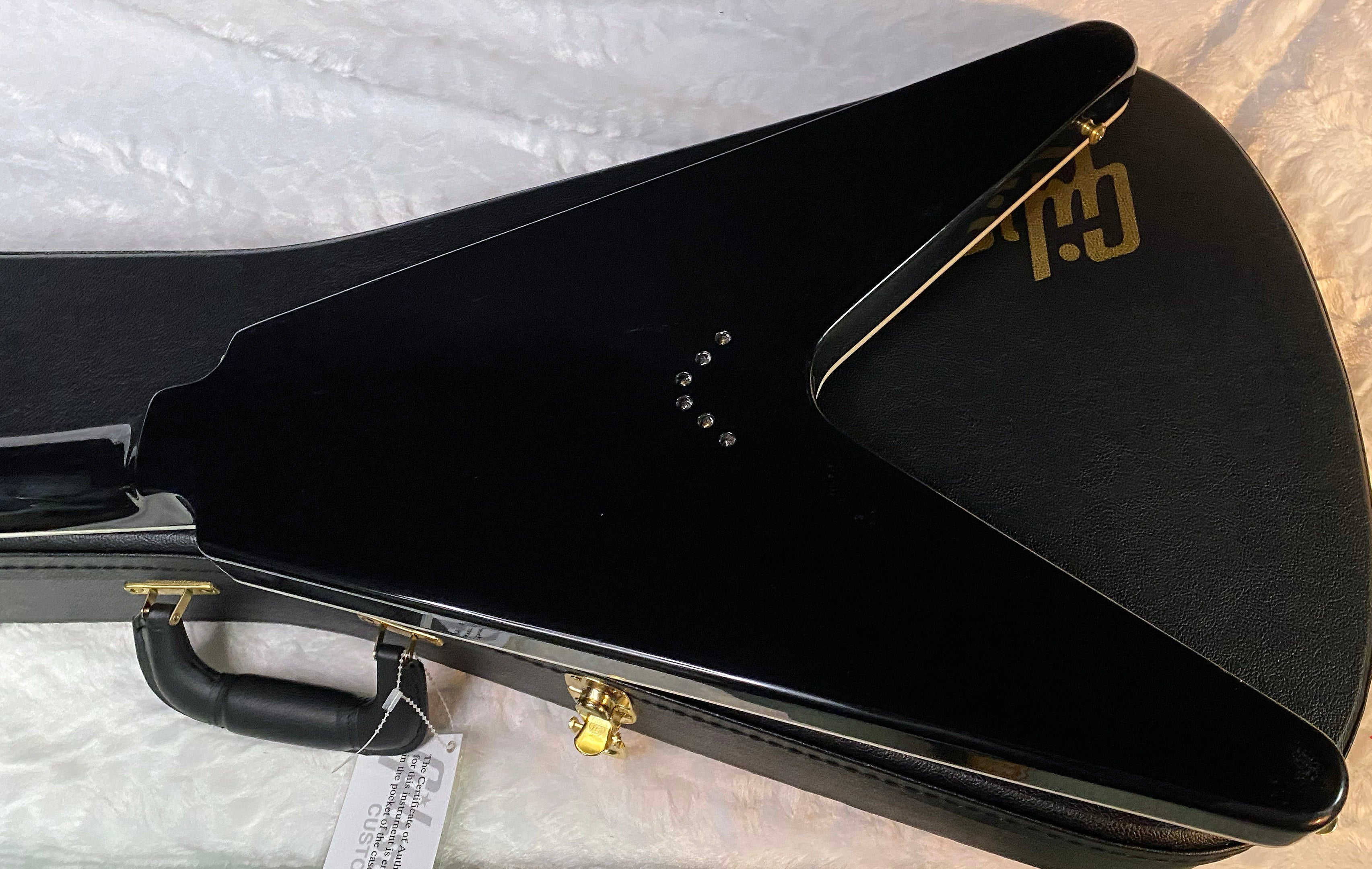 NEW! Gibson Custom Shop Flying V Custom - Cobra Black Curly Flame Top - Authorized Dealer - Ultra RARE! 7.1 lbs - G07006