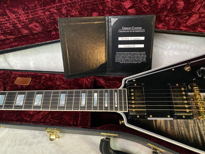 NEW! Gibson Custom Shop Flying V Custom - Cobra Black Curly Flame Top - Authorized Dealer - Ultra RARE! 7.1 lbs - G07006