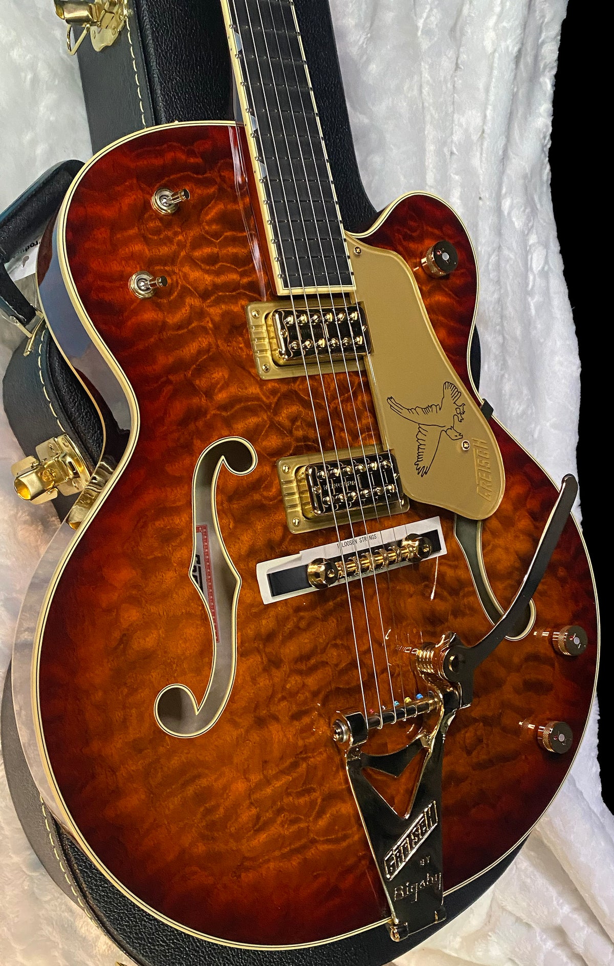 NEW! Gretsch G6136TGQM-59 Limited Edition Quilt Classic Falcon - AAAAA Quilt WOW - Bigsby - Forge Glow - 8.2lbs - Authorized Dealer - G06934 (Copy)