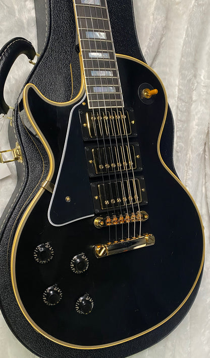 NEW! Gibson Custom Shop Historic 3-Pickup '57 Les Paul Custom Black Beauty - Left Handed - Ebony VOS - Authorized Dealer - 9.9lbs - G06338