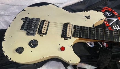 NEW ! EVH  Limited Edition Wolfgang Special Striped Series, Ebony Fingerboard, Distressed Ivory - 7lbs - Authorized Dealer - G07649