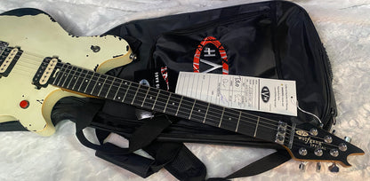 NEW ! EVH  Limited Edition Wolfgang Special Striped Series, Ebony Fingerboard, Distressed Ivory - 7lbs - Authorized Dealer - G07649