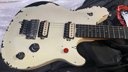 NEW ! EVH  Limited Edition Wolfgang Special Striped Series, Ebony Fingerboard, Distressed Ivory - 7lbs - Authorized Dealer - G07652