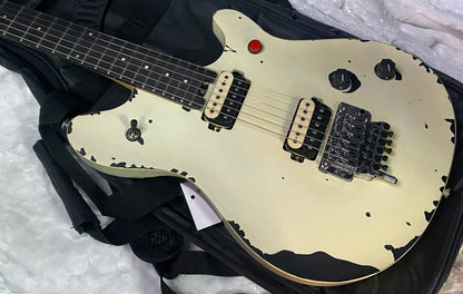 NEW ! EVH  Limited Edition Wolfgang Special Striped Series, Ebony Fingerboard, Distressed Ivory - 7lbs - Authorized Dealer - G07652