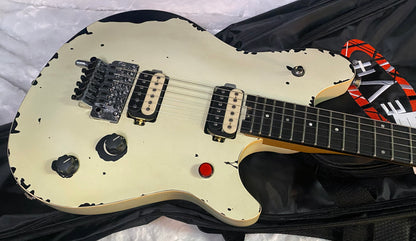 NEW ! EVH  Limited Edition Wolfgang Special Striped Series, Ebony Fingerboard, Distressed Ivory - 7lbs - Authorized Dealer - G07651