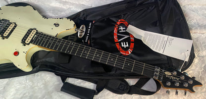 NEW ! EVH  Limited Edition Wolfgang Special Striped Series, Ebony Fingerboard, Distressed Ivory - 7lbs - Authorized Dealer - G07651