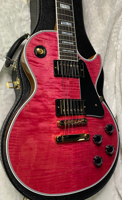 NEW! Gibson Dealer Select Custom Shop Les Paul Custom AAA Figured Top - Transparent Pink - Authorized Dealer - WOW! 8.8 lbs - G06328