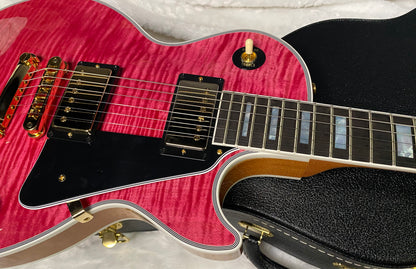 NEW! Gibson Dealer Select Custom Shop Les Paul Custom AAA Figured Top - Transparent Pink - Authorized Dealer - WOW! 8.8 lbs - G06328