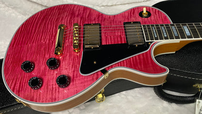 NEW! Gibson Dealer Select Custom Shop Les Paul Custom AAA Figured Top - Transparent Pink - Authorized Dealer - WOW! 8.8 lbs - G06328