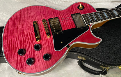 NEW! Gibson Dealer Select Custom Shop Les Paul Custom AAA Figured Top - Transparent Pink - Authorized Dealer - WOW! 8.8 lbs - G06328