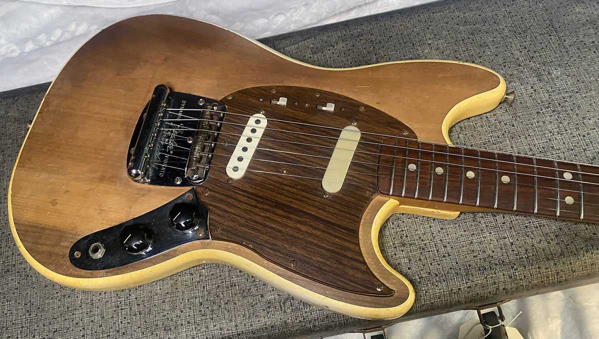 1966 Fender Mustang - Heavily Modded - Original Hardshell Case - Olympic White - Sanded Top & Back - COOL Vintage Guitar!