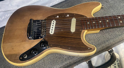 1966 Fender Mustang - Heavily Modded - Original Hardshell Case - Olympic White - Sanded Top & Back - COOL Vintage Guitar!
