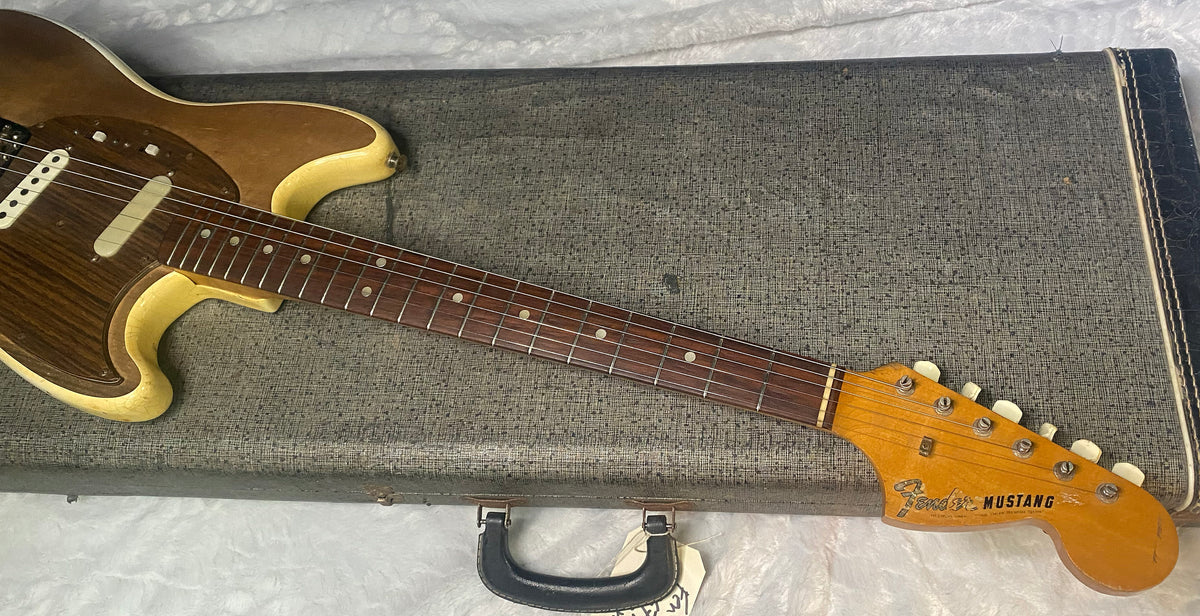 1966 Fender Mustang - Heavily Modded - Original Hardshell Case - Olympic White - Sanded Top & Back - COOL Vintage Guitar!