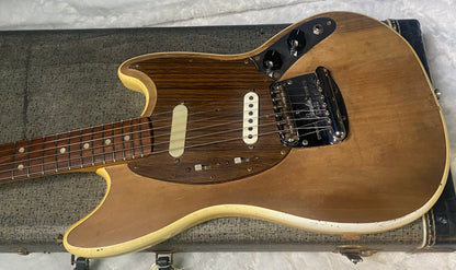 1966 Fender Mustang - Heavily Modded - Original Hardshell Case - Olympic White - Sanded Top & Back - COOL Vintage Guitar!