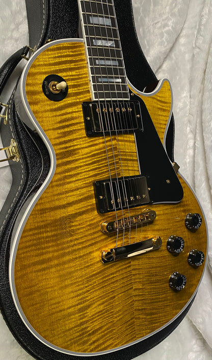 NEW! Gibson Dealer Select Custom Shop Les Paul Custom AAA Figured Flame Top - Green Tiger - Authorized Dealer - WOW! 8.4 lbs - G06343
