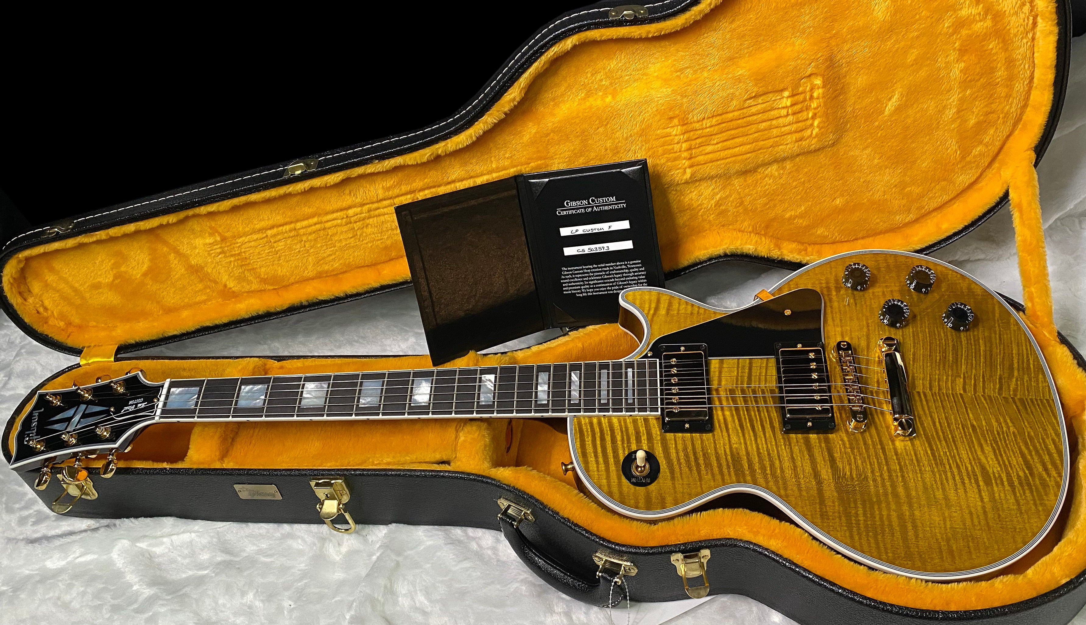 NEW! Gibson Dealer Select Custom Shop Les Paul Custom AAA Figured Flame Top - Green Tiger - Authorized Dealer - WOW! 8.4 lbs - G06343