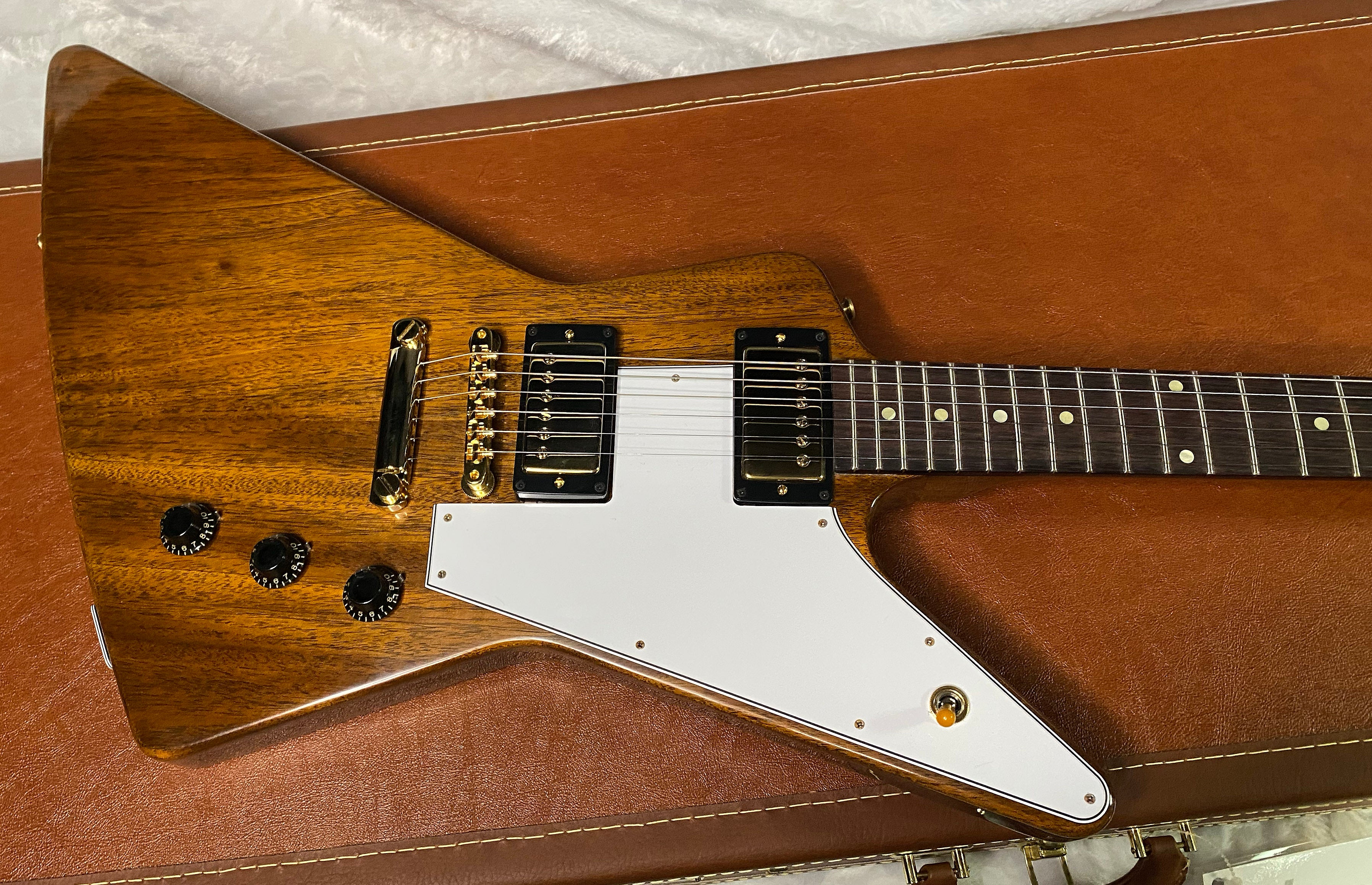 NEW! Gibson Custom 1958 Mahogany Explorer Reissue Electric Guitar - Antique Natural, VOS - Authorized Dealer - Only 8.2lbs - G06325