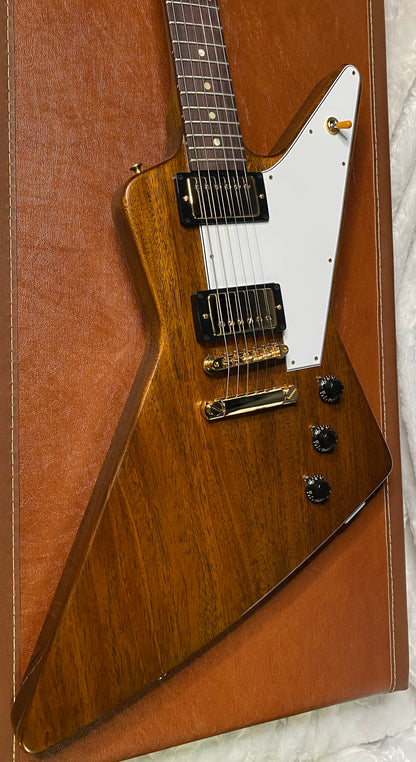 NEW! Gibson Custom 1958 Mahogany Explorer Reissue Electric Guitar - Antique Natural, VOS - Authorized Dealer - Only 8.2lbs - G06325