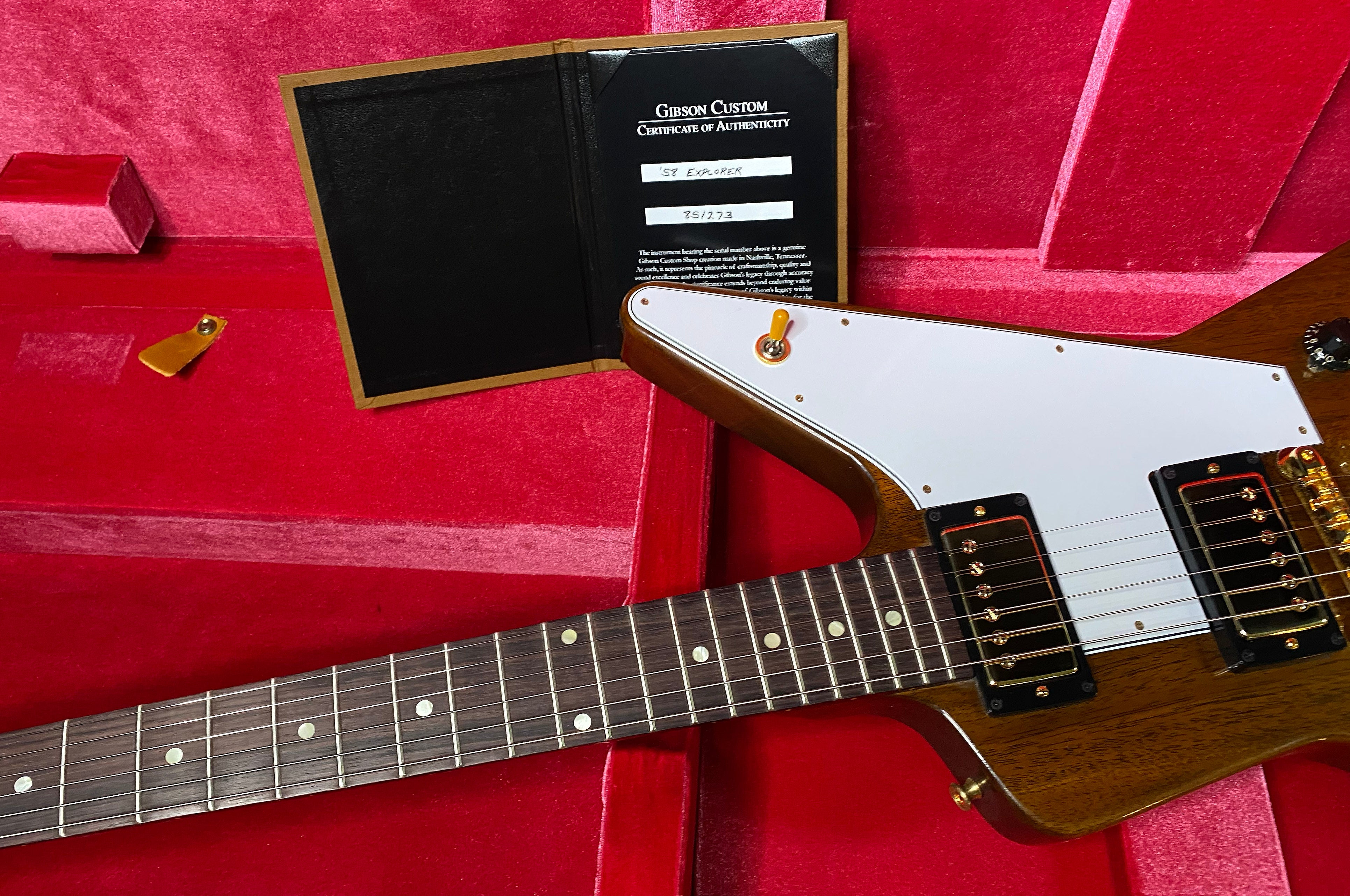 NEW! Gibson Custom 1958 Mahogany Explorer Reissue Electric Guitar - Antique Natural, VOS - Authorized Dealer - Only 8.2lbs - G06325