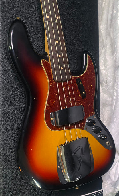 NEW! Fender Custom Shop 64 Jazz Bass Relic - Sunburst Finish - 9.35 lbs - Authorized Dealer - G07766