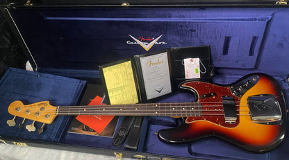 NEW! Fender Custom Shop 64 Jazz Bass Relic - Sunburst Finish - 9.35 lbs - Authorized Dealer - G07766