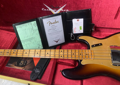 NEW! Fender Custom Shop 1958 Precision Bass Journeyman Relic - 2-Tone Sunburst - Authorized Dealer - 8.9lbs - G07765