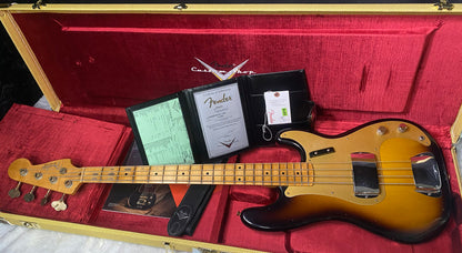 NEW! Fender Custom Shop 1958 Precision Bass Journeyman Relic - 2-Tone Sunburst - Authorized Dealer - 8.9lbs - G07765