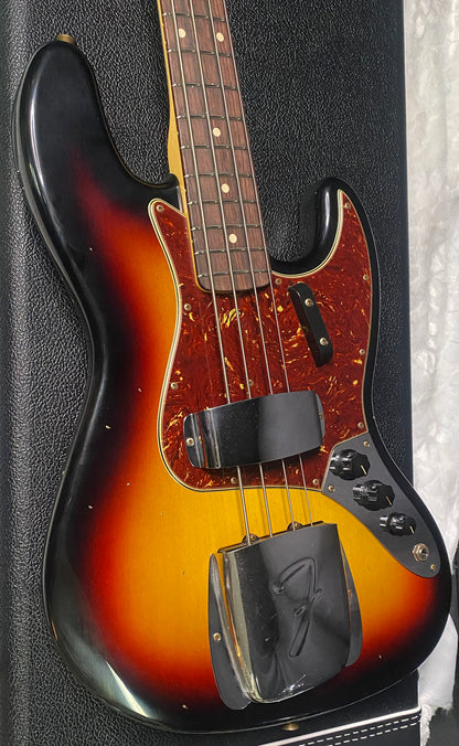 NEW! Fender Custom Shop 64 Jazz Bass Relic - 3-Tone Sunburst Finish - 9.45 lbs - Authorized Dealer - G07767