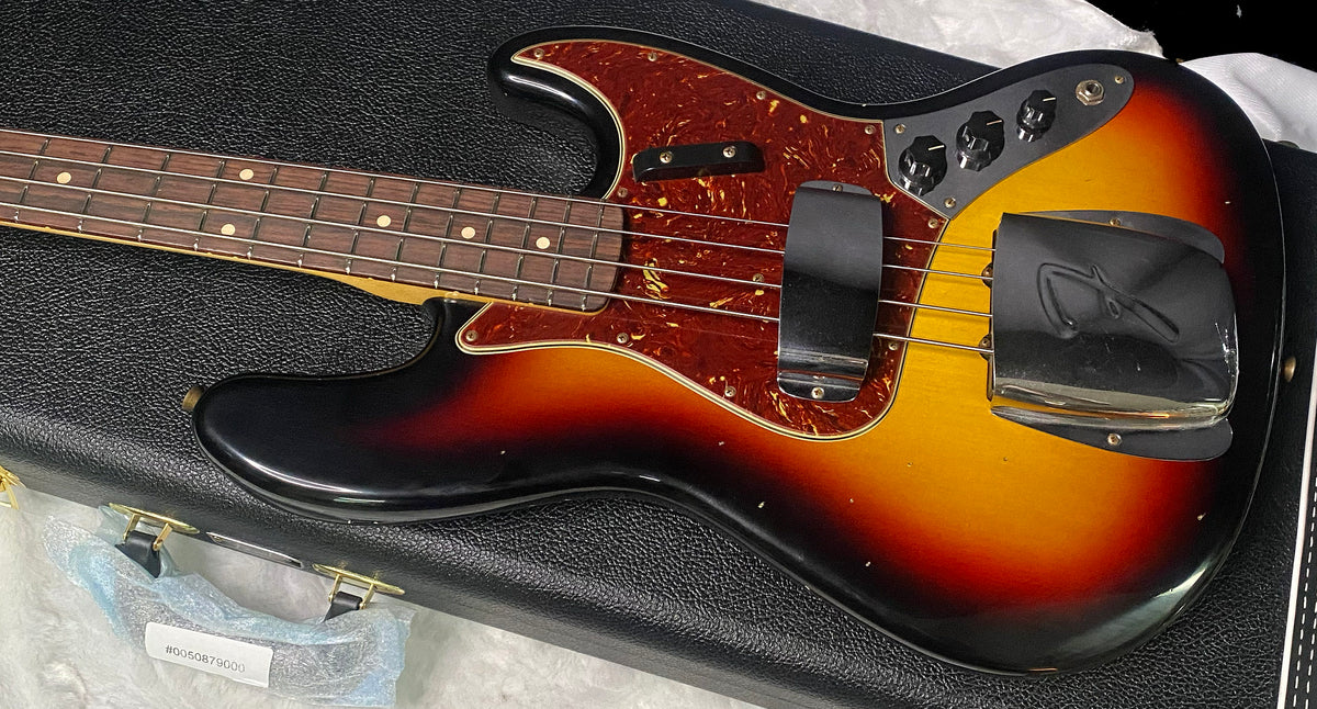 NEW! Fender Custom Shop 64 Jazz Bass Relic - 3-Tone Sunburst Finish - 9.45 lbs - Authorized Dealer - G07767