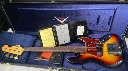 NEW! Fender Custom Shop 64 Jazz Bass Relic - 3-Tone Sunburst Finish - 9.45 lbs - Authorized Dealer - G07767