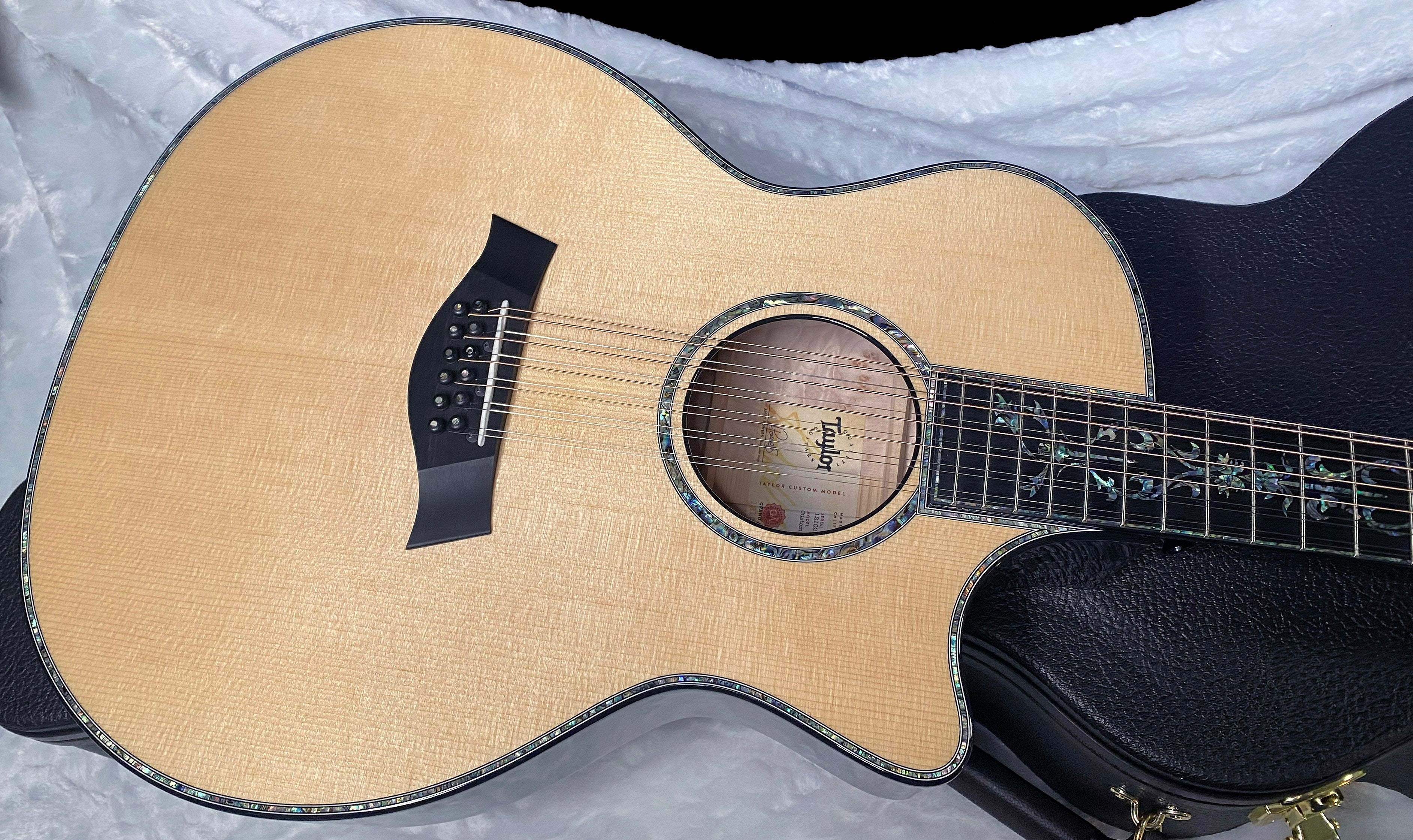 NEW ! Taylor Custom GA-12 Custom Shop 12-String Acoustic-Electric Guitar - One of a Kind - SO MUCH ABALONE! Just Incredible! Authorized Dealer - 5.3lbs - G06368
