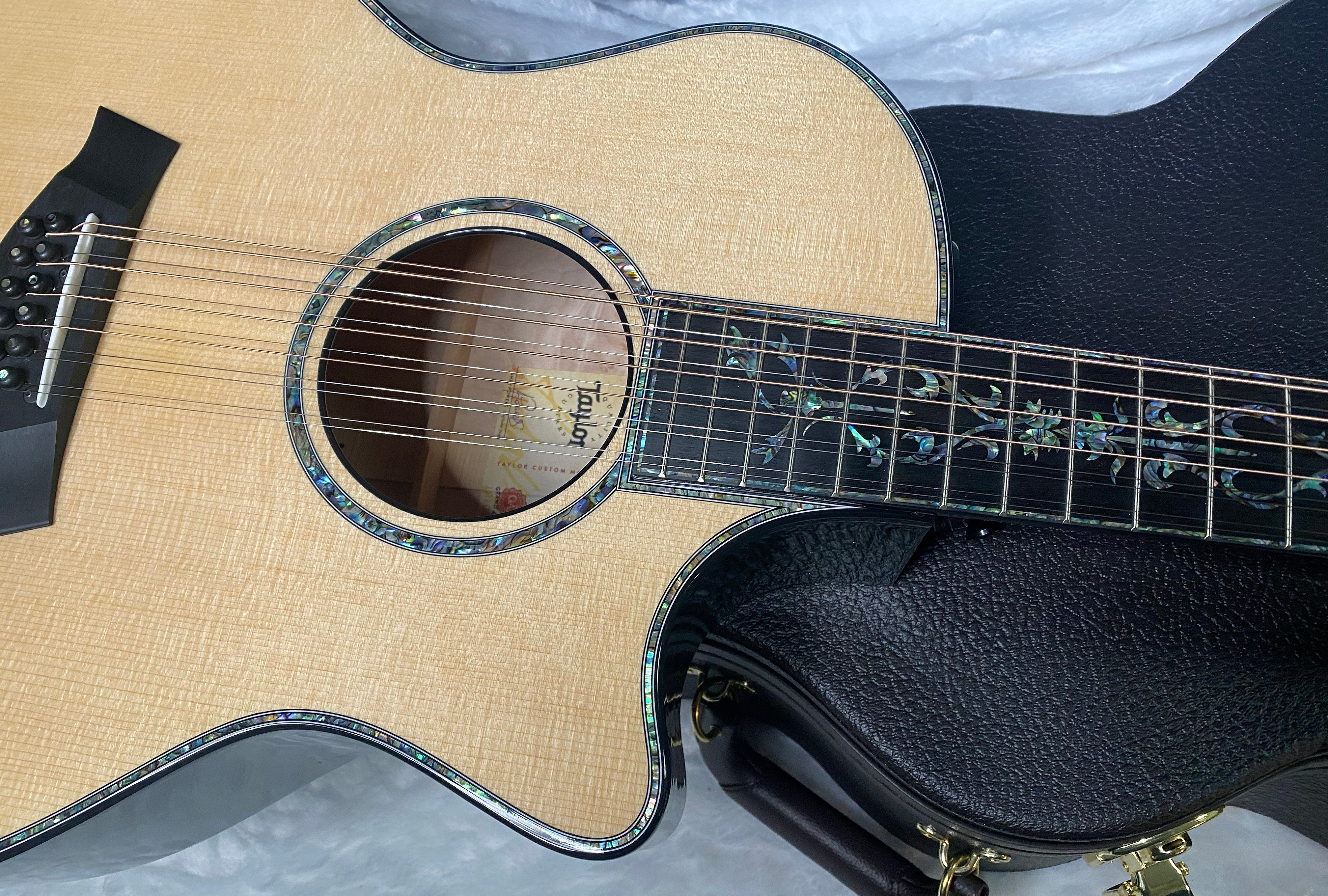 NEW ! Taylor Custom GA-12 Custom Shop 12-String Acoustic-Electric Guitar - One of a Kind - SO MUCH ABALONE! Just Incredible! Authorized Dealer - 5.3lbs - G06368
