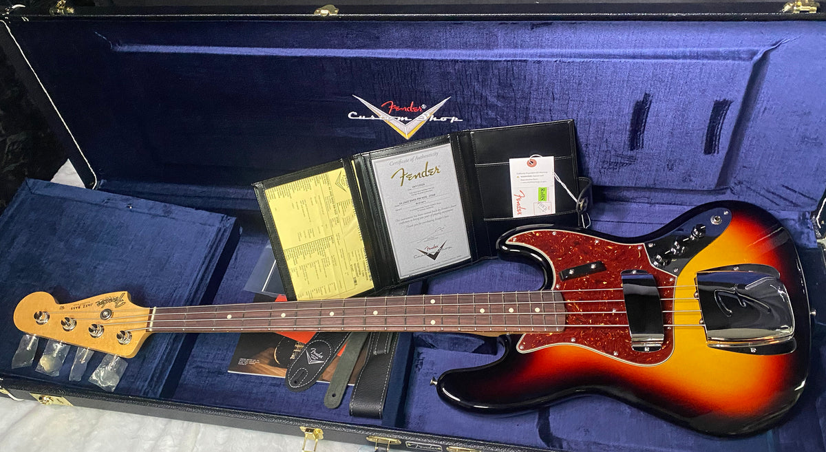 NEW! Fender Custom Shop 64 Jazz Bass NOS - Sunburst - 9.5 lbs - Authorized Dealer - G07763