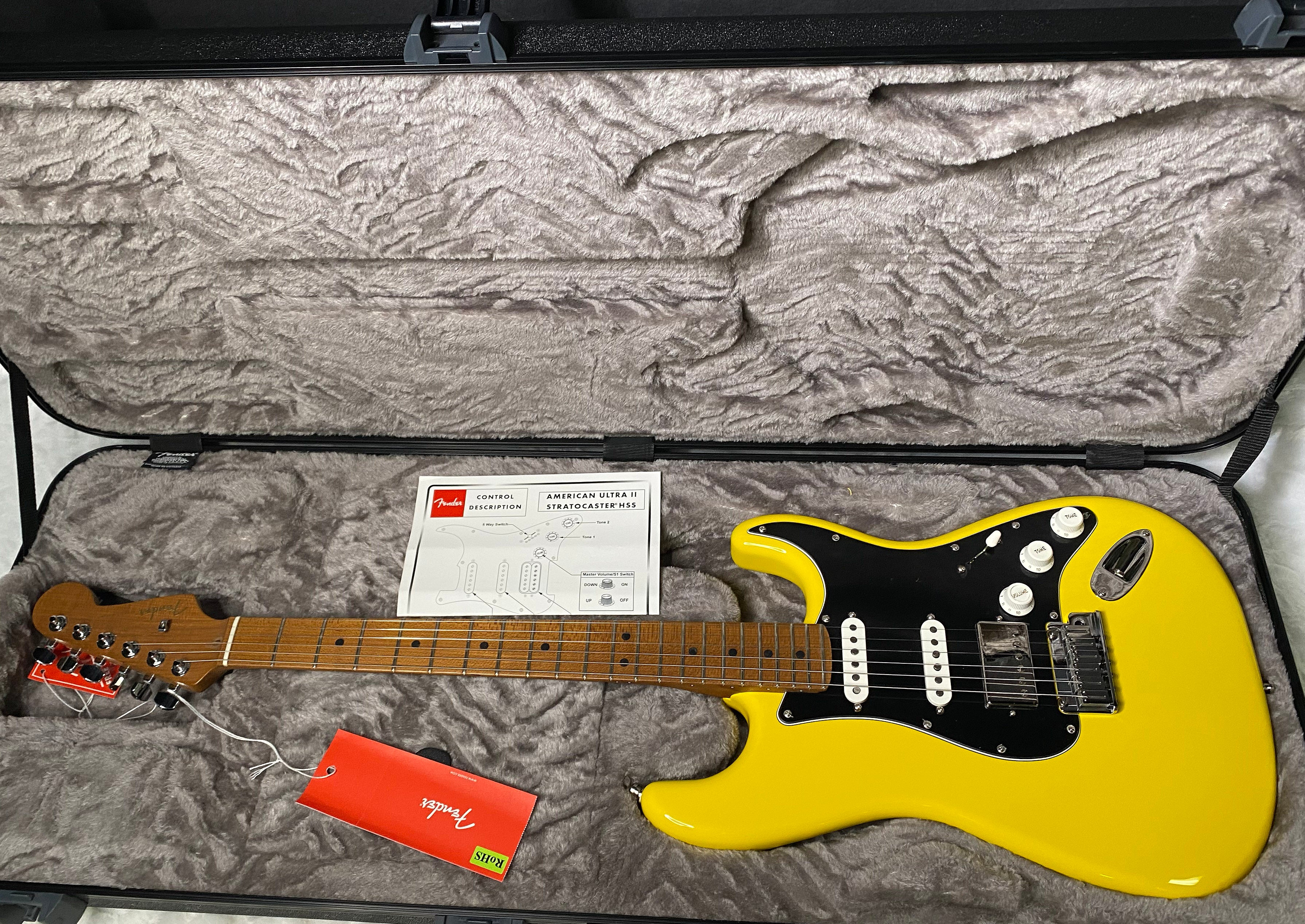 NEW! Fender American Ultra Stratocaster HSS - Dealer Exclusive Limited Edition - Roasted Maple Neck - Graffiti Yellow - In-Stock! 8.2lbs - G0G07070