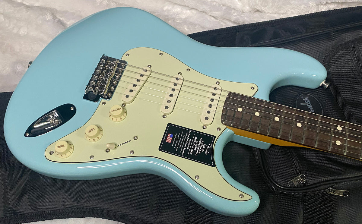 NEW! Fender Limited Edition American Professional Classic Stratocaster featuring the Silent System - Daphne Blue - 7.75lbs - Authorized Dealer - G07782