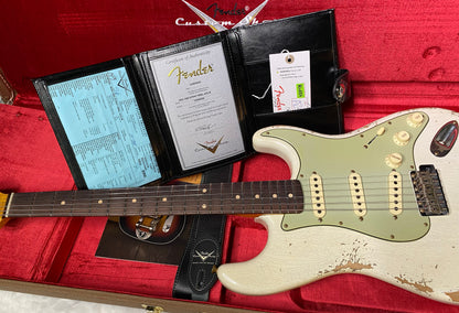 NEW! Fender Custom Shop 62 Heavy Relic Stratocaster - Olympic White Finish - Authorized Dealer - Modern Spec - Handwound Pick Ups - 7.8 lbs - G06381