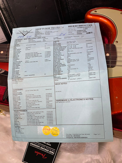 NEW! Fender Custom Shop 62 Heavy Relic Stratocaster - Candy Tangerine Finish - Authorized Dealer - Modern Spec - Handwound Pick Ups - 7.75 lbs - G06376