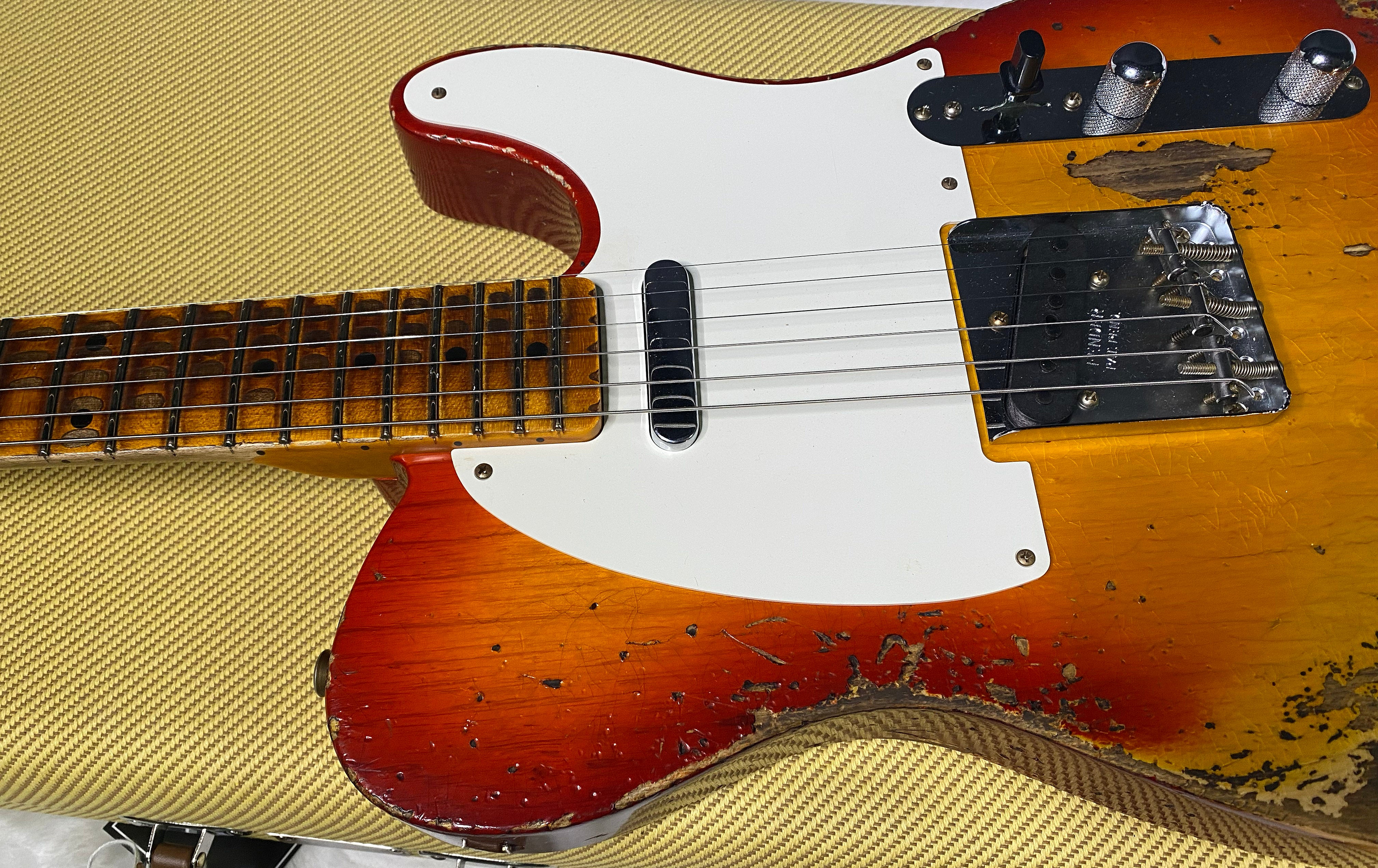 NEW! Fender 1957 Telecaster Custom Shop Reissue - Super Heavy Relic - Limited Edition - Aged Cherry Sunburst - Only 7 lbs - Handwound PIck-Ups - Authorized Dealer - G06375