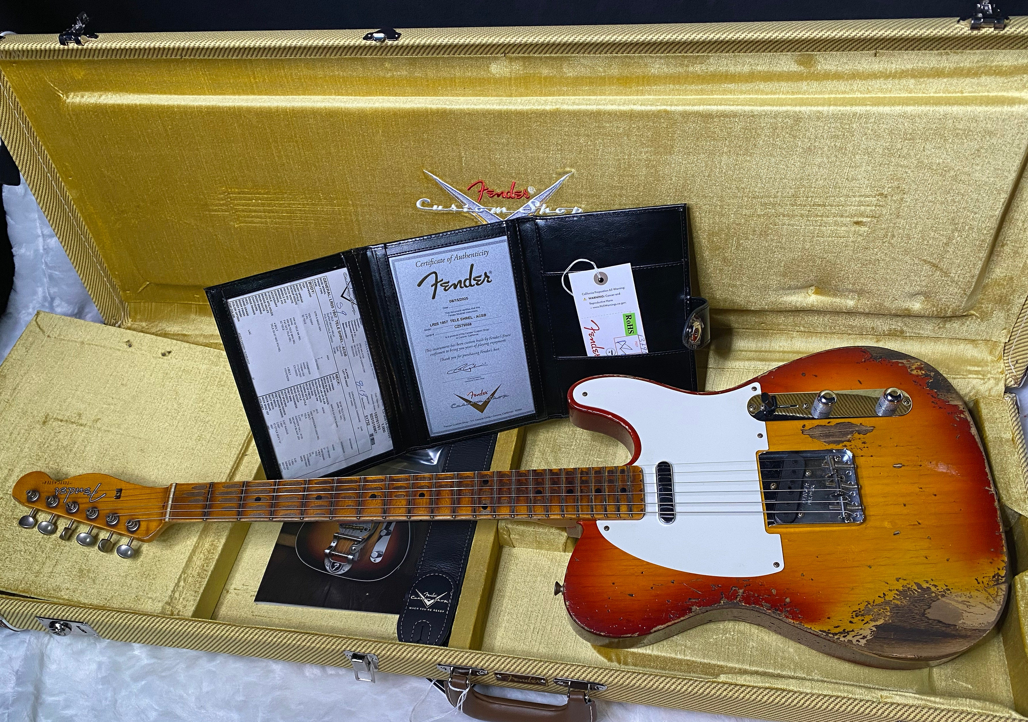 NEW! Fender 1957 Telecaster Custom Shop Reissue - Super Heavy Relic - Limited Edition - Aged Cherry Sunburst - Only 7 lbs - Handwound PIck-Ups - Authorized Dealer - G06375
