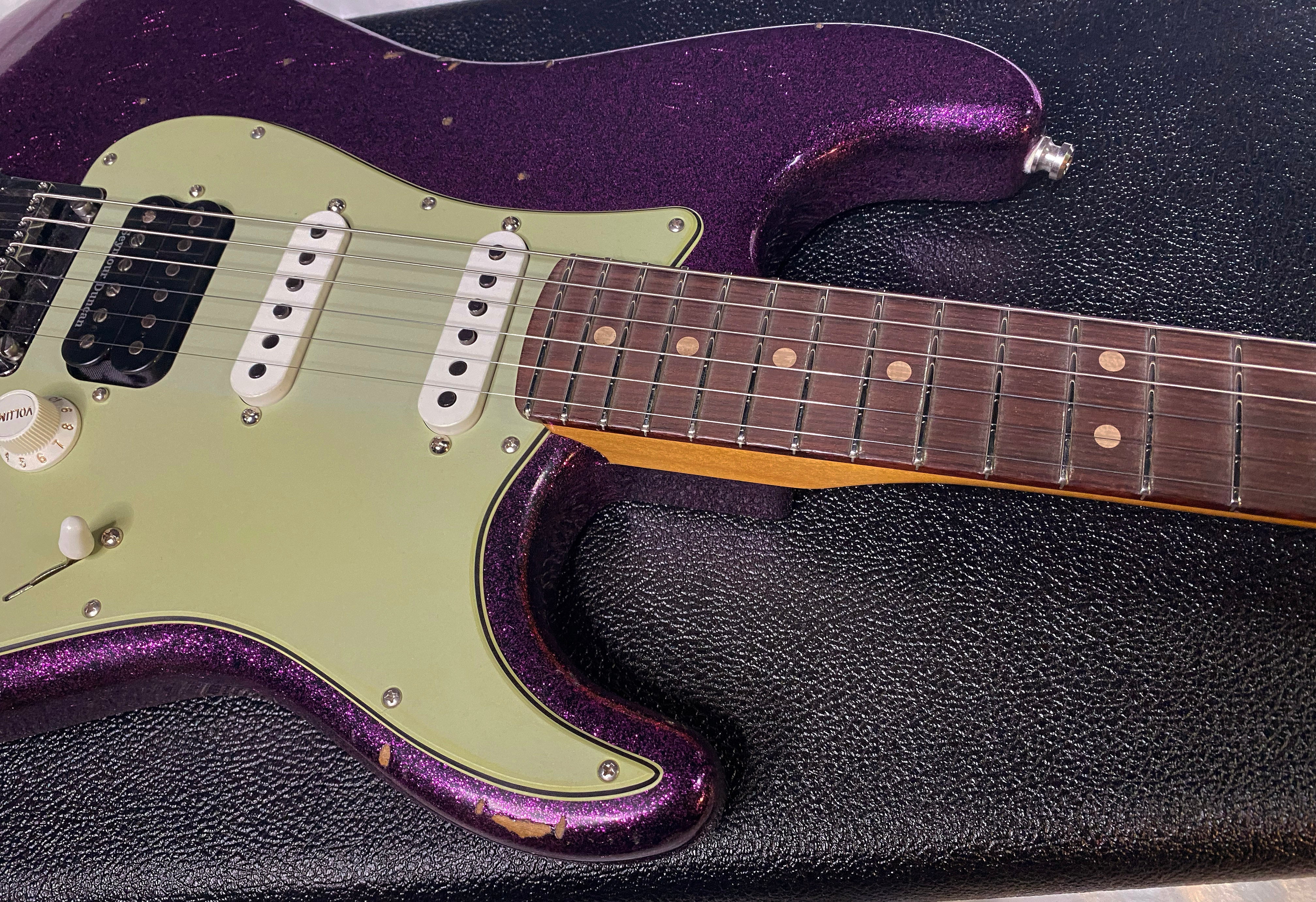 NEW! Fender Custom Shop Custom Deluxe HSS S-1 Stratocaster Relic - Magenta Sparkle - Authorized Dealer - 8.2 lbs - G06384