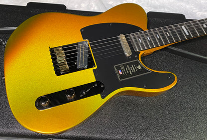 NEW! Fender 75th Anniversary American Ultra II Telecaster - Ebony Board - Liquid Gold Finish - 7.9lbs - Authorized Dealer - G07798